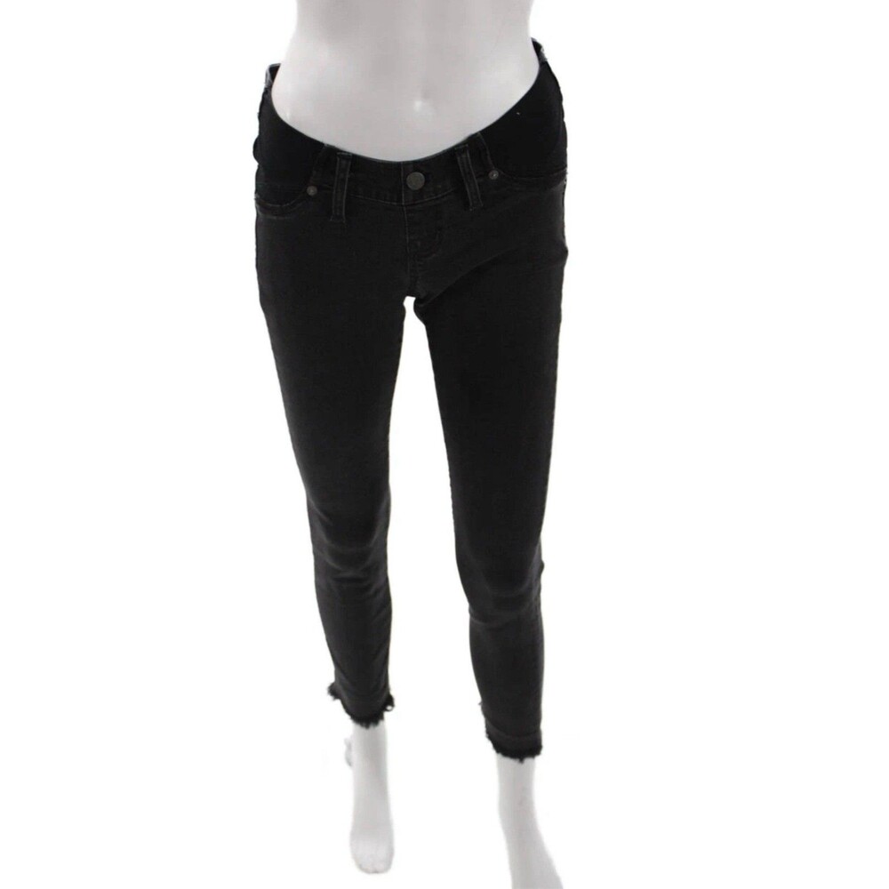 Madewell Women Skinny Ankle Jeans Black Low Rise Maternity Size 30x26 NWOT